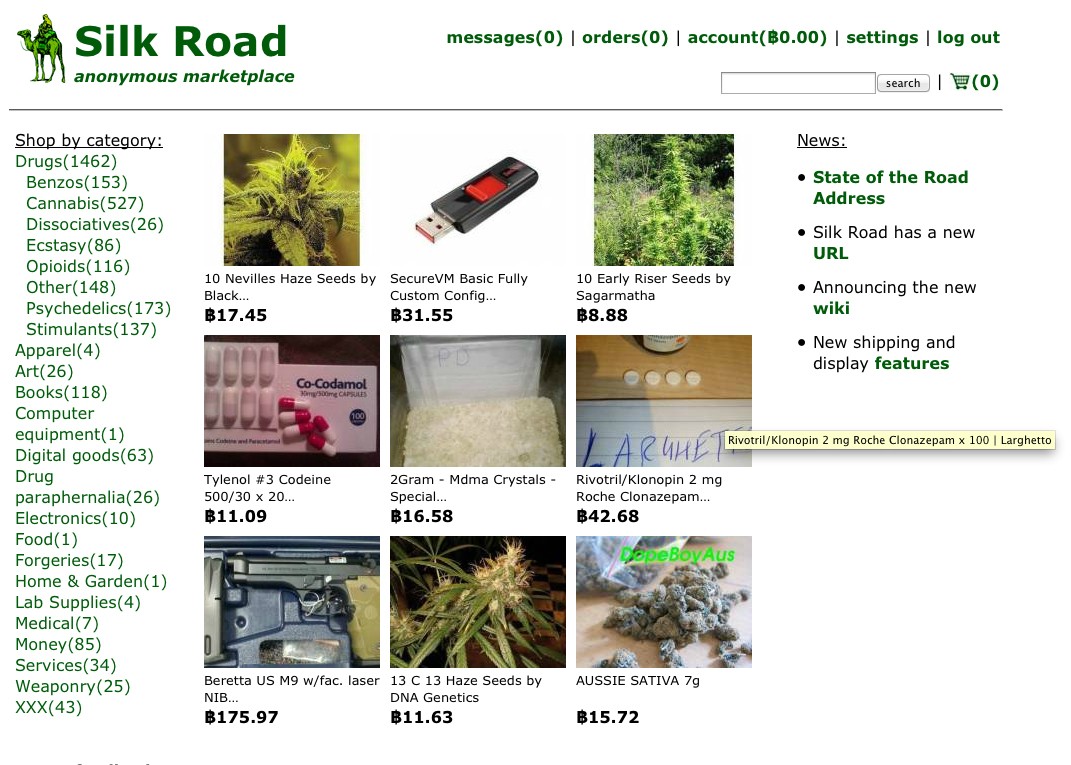 Dark web drug marketplace